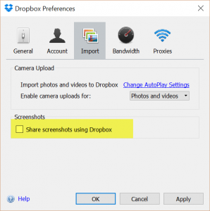 Dropbox Share Screenshots